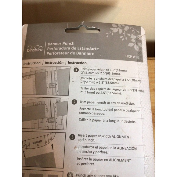 Bira 1.5",2", 2.5" Banner Shape Lever Action Craft Punch for Paper Crafting NEW - Picture 6 of 7